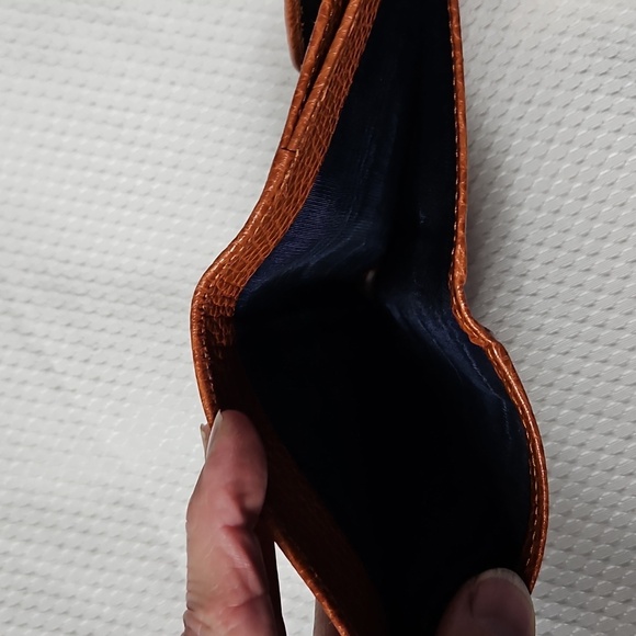 GIANI BERNINI TAN CARD WALLET COIN CASE GENUINE LEATHER FROM ITALY - Picture 6 of 8